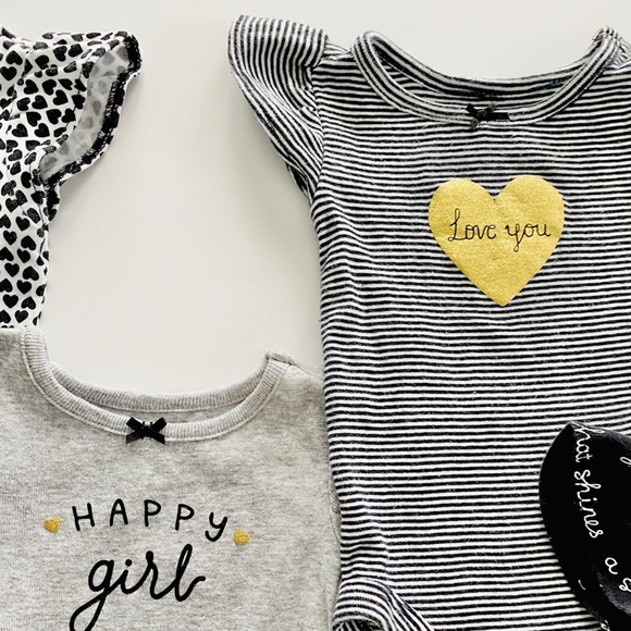 5 Pack Flutter Sleeve Baby Girl Diaper Shirts - Picture 4 of 8